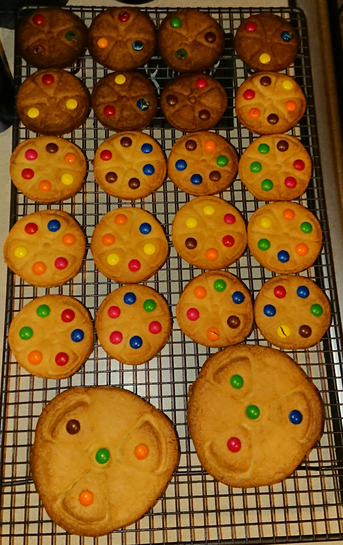 Radiation symbol cookies, baked a bit too long